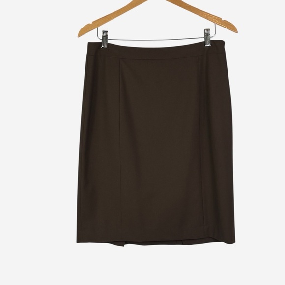 Lafayette 148 New York Dresses & Skirts - Lafayette 148 Wool Blend Pencil Skirt Size 10 Brown Side Zip Vent Back *Read